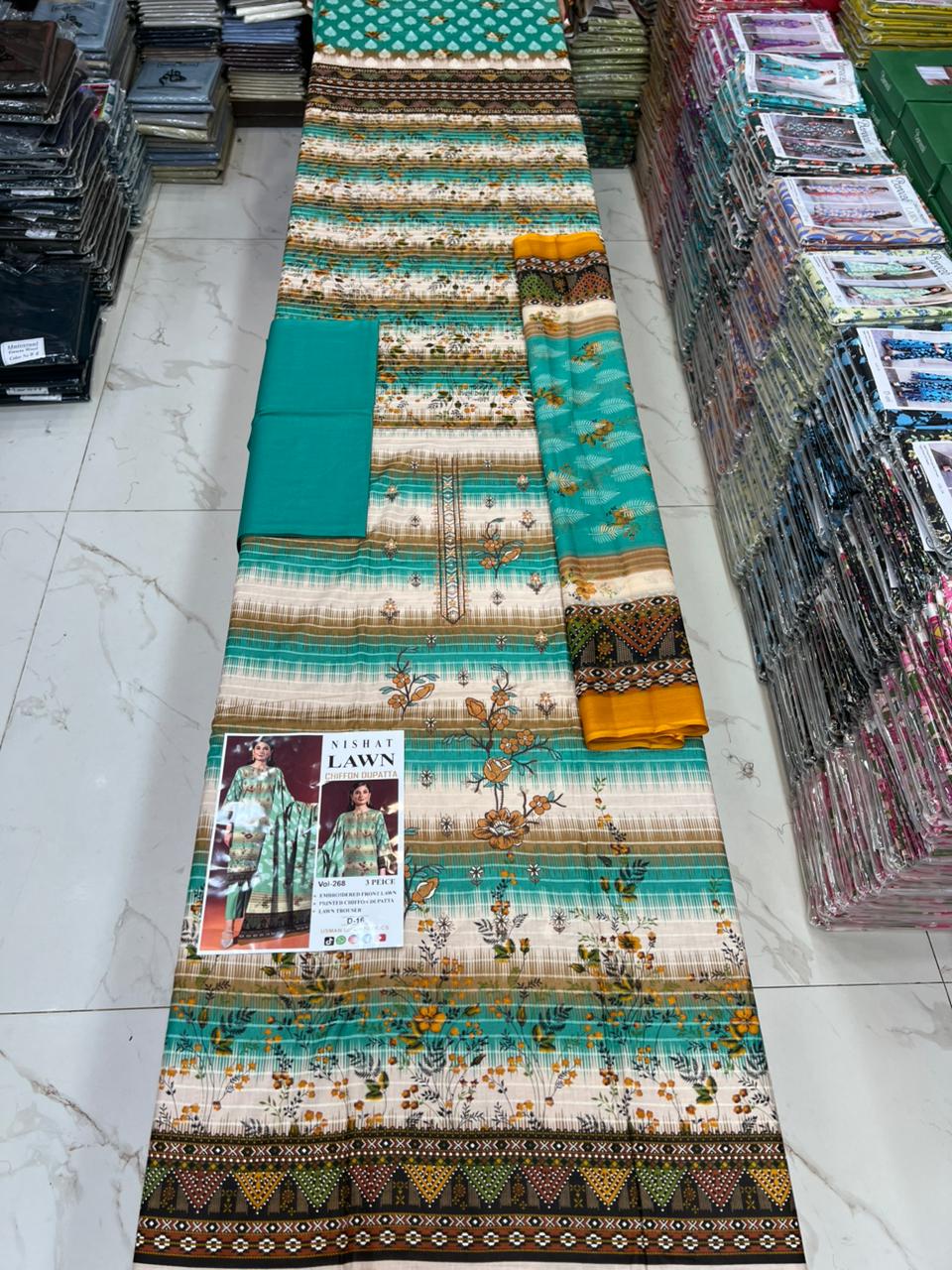 Luxury EMB Lawn 3PC with Chiffon Dupatta – Summer Edition