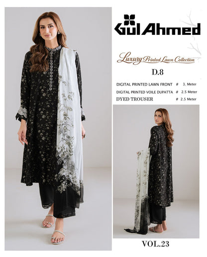 Black Series Lawn 3 Piece With Lawn dupatta