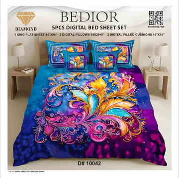 BEDIOR 5PCS DIGITAL BED SHEET SET 10042
