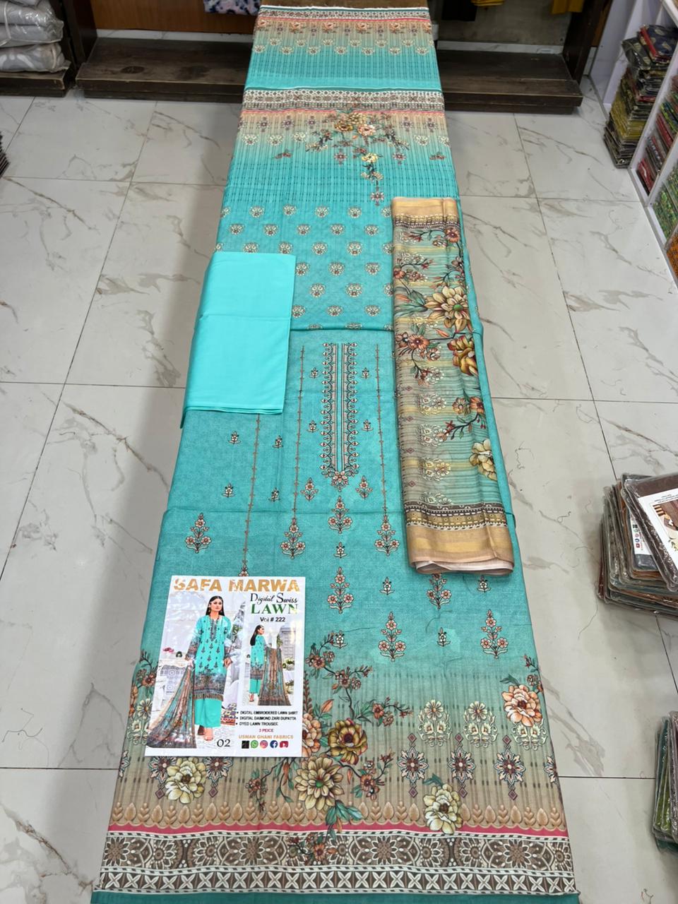 Safa Marwa Original Lawn 3-PC Embroidered Collection