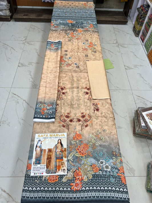 Safa Marwa Original Lawn 3-PC Embroidered Collection