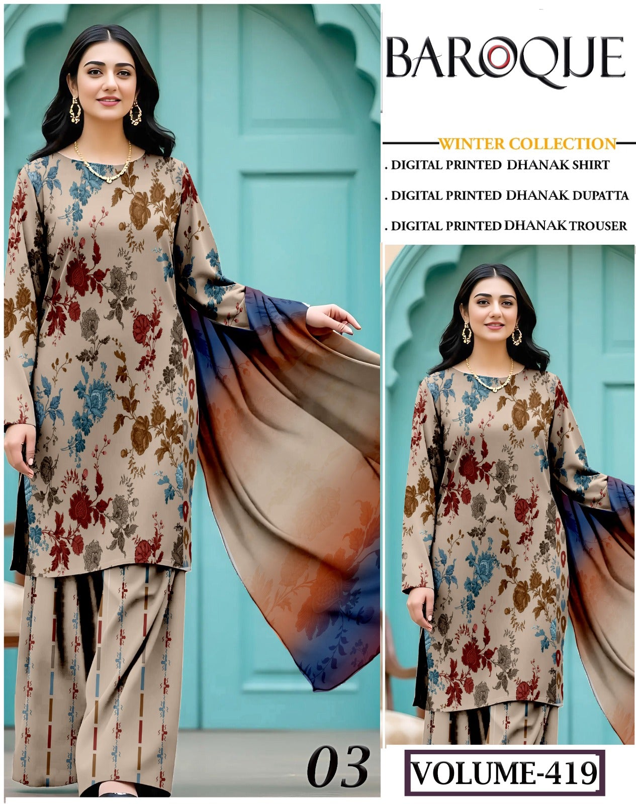 Barouqe Dhanak 3PC