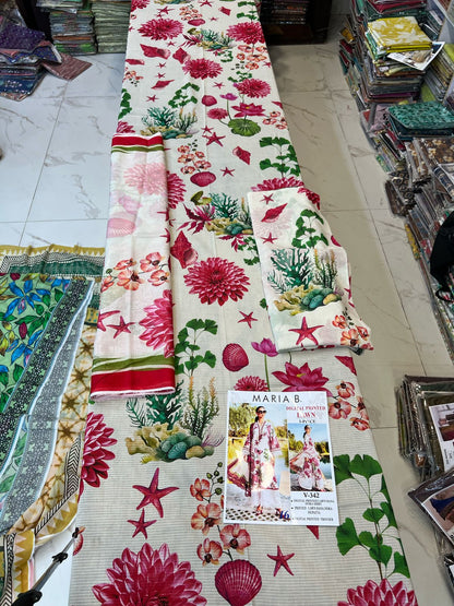 Vol 342 Maria B Lawn – Digital Printed 3PC | Bana Dora Quality