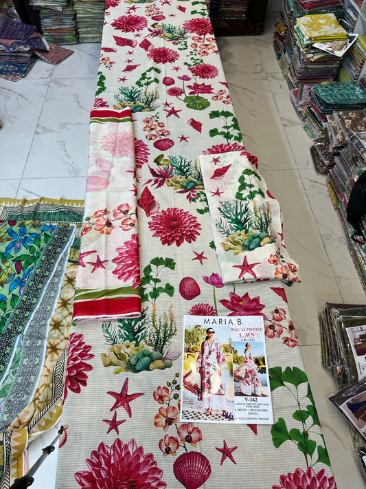 Vol 342 Maria B Lawn – Digital Printed 3PC | Bana Dora Quality