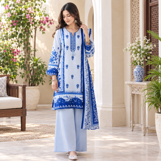 Basic Embroidered Linen collection 3PC