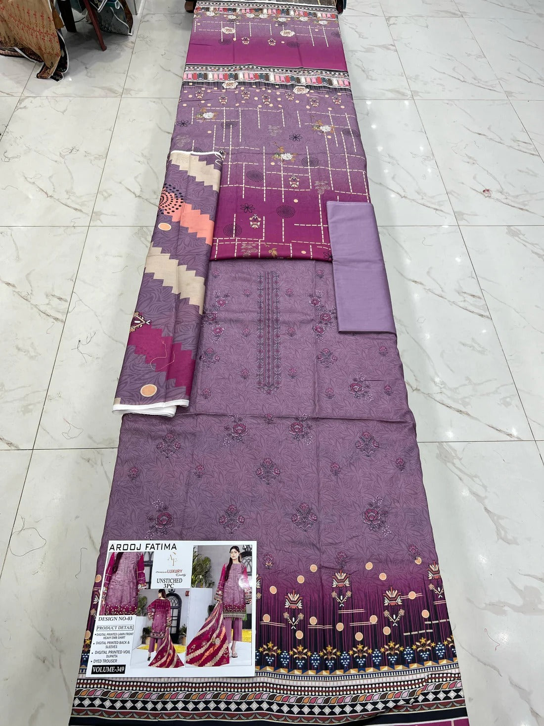 Arooj Fatima Lawn EMB 3PC – Luxury Summer Wear