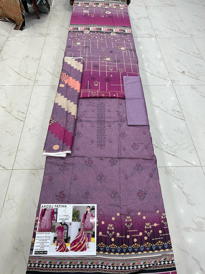 Arooj Fatima Lawn EMB 3PC – Luxury Summer Wear