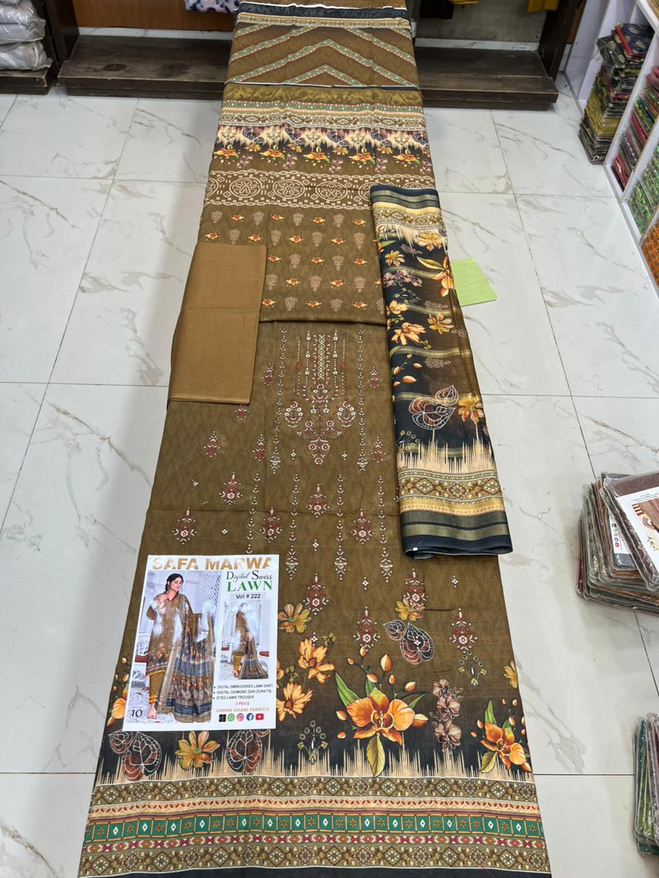 Safa Marwa Original Lawn 3-PC Embroidered Collection