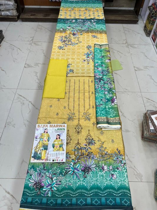 Safa Marwa Original Lawn 3-PC Embroidered Collection