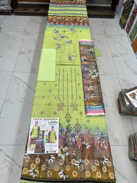 Safa Marwa Original Lawn 3-PC Embroidered Collection