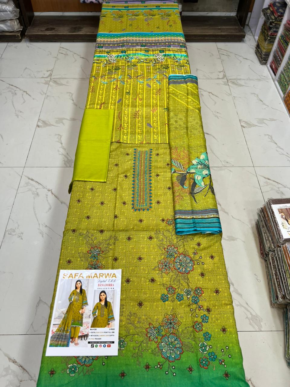 Safa Marwa Original Lawn 3-PC Embroidered Collection
