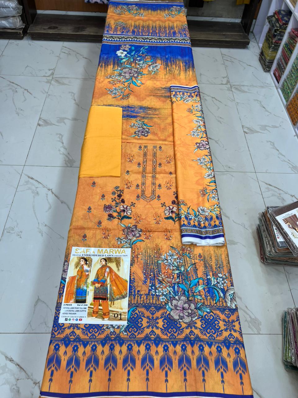 Safa Marwa Original Lawn 3-PC Embroidered Collection