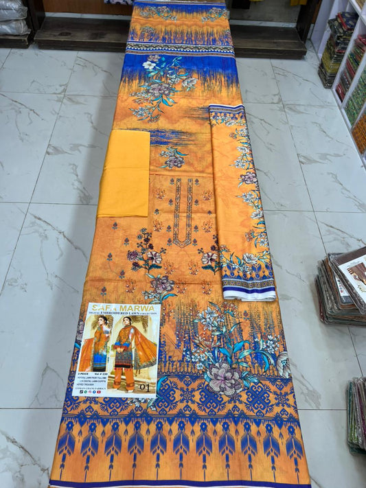 Safa Marwa Original Lawn 3-PC Embroidered Collection
