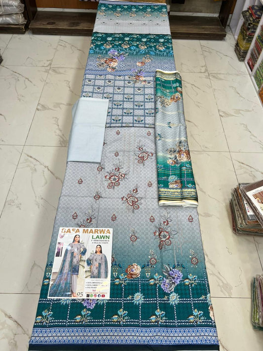 Safa Marwa Original Lawn 3-PC Embroidered Collection