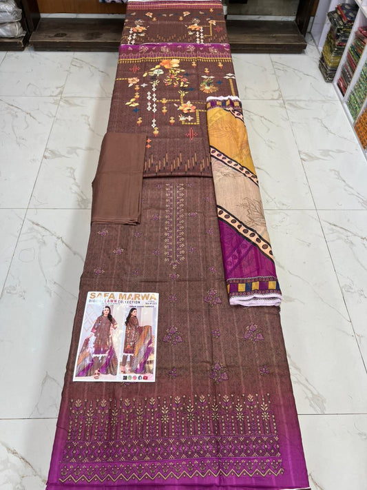 Safa Marwa Original Lawn 3-PC Embroidered Collection