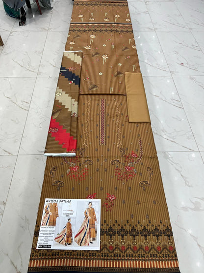 Arooj Fatima Lawn EMB 3PC – Luxury Summer Wear