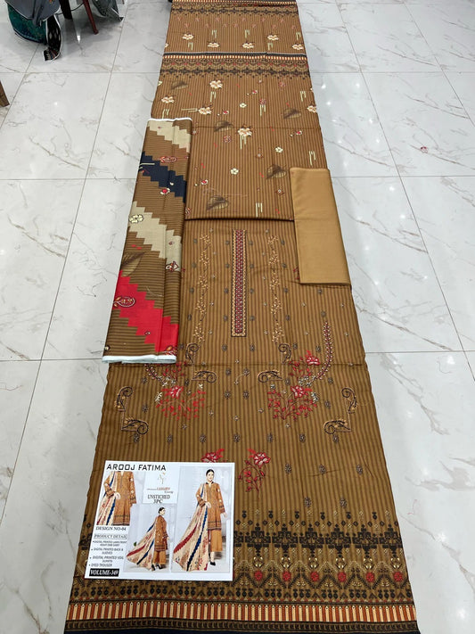 Arooj Fatima Lawn EMB 3PC – Luxury Summer Wear