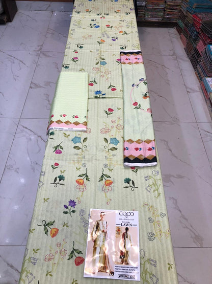 COCO ZARA SHAHJAHAN BANA DORA  LAWN 3PC