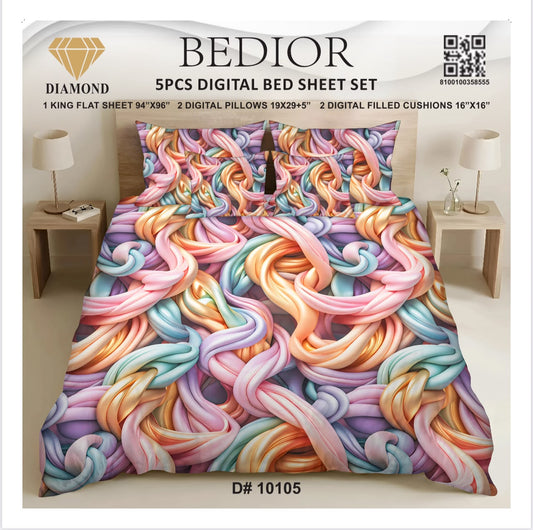 BEDIOR 5PCS DIGITAL BED SHEET SET 10105