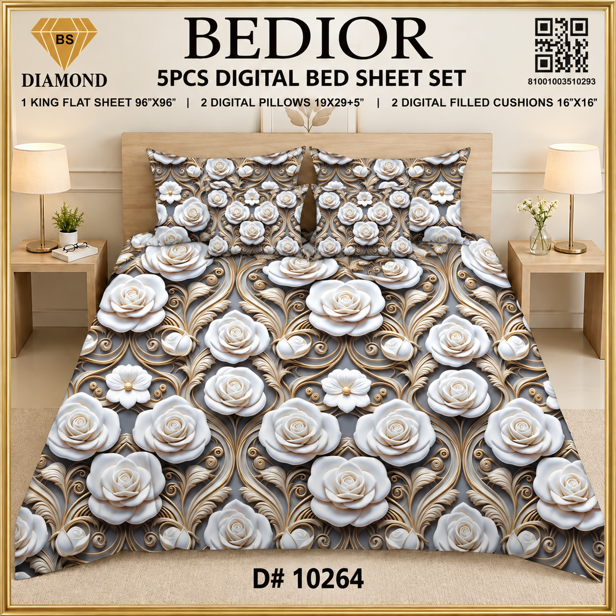 BEDIOR 5PCS DIGITAL BED SHEET SET 10264