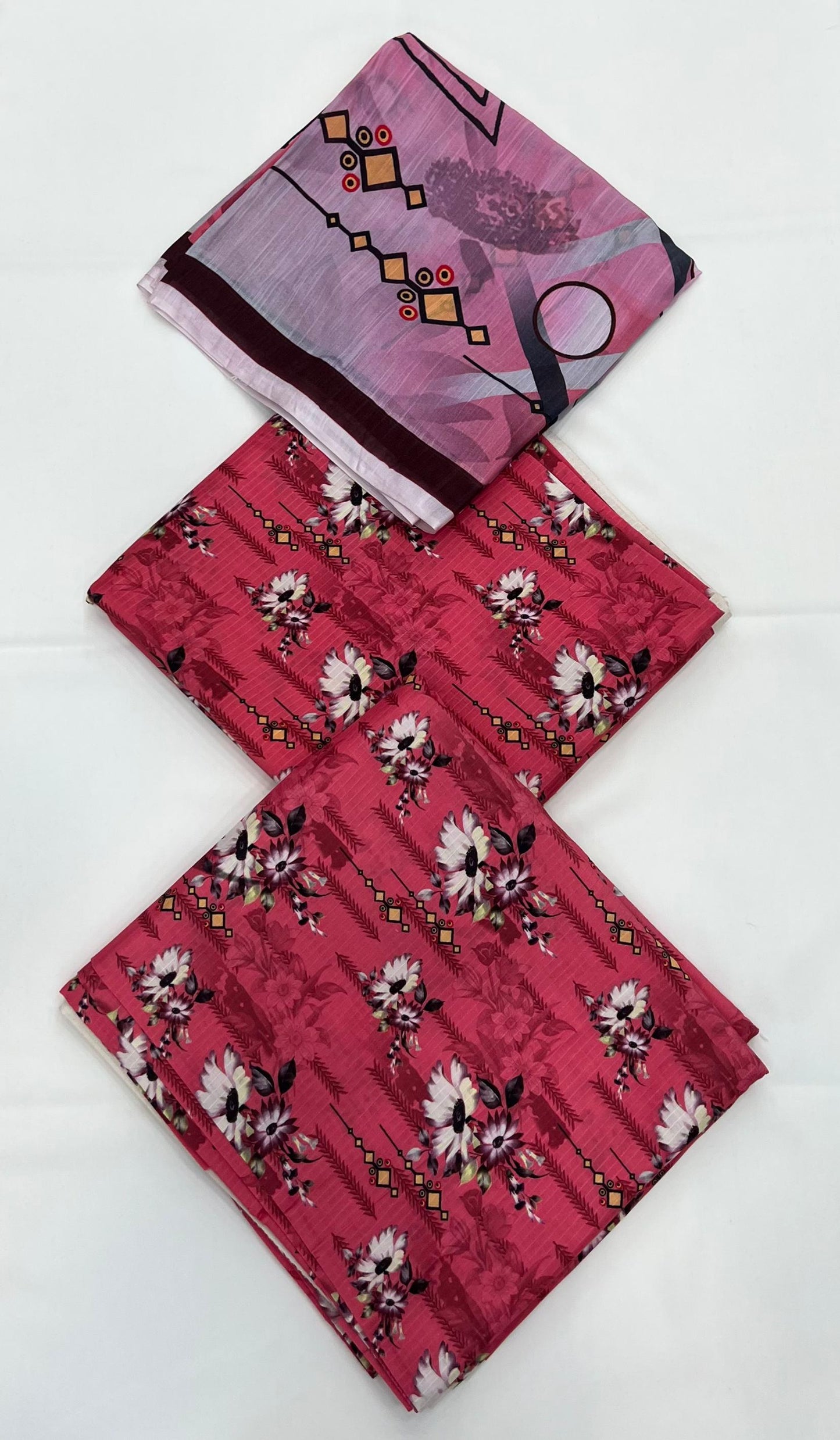 Viscose Bana Dora 3PC With Slub Viscose Dupatta