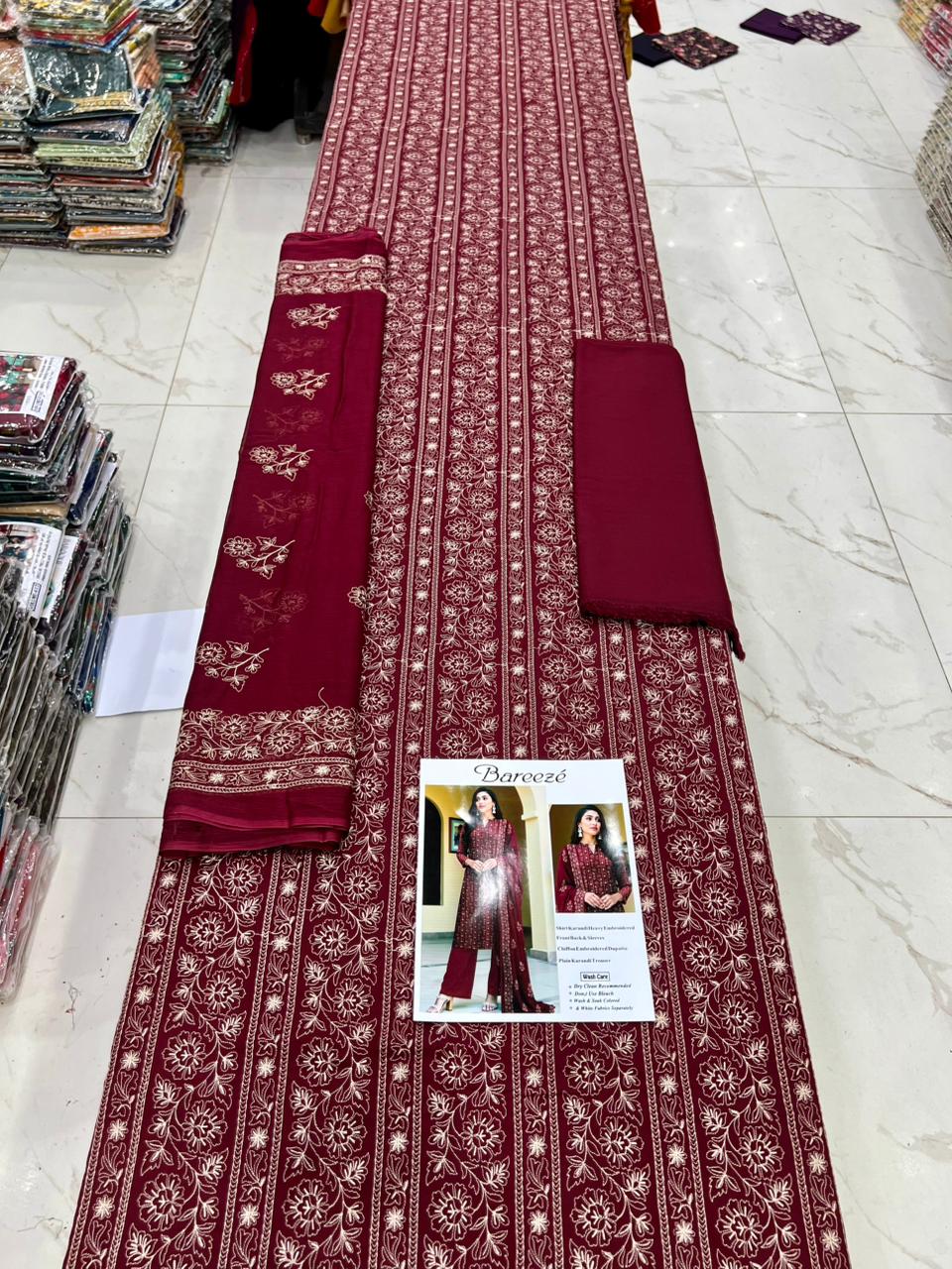 Bareeze karandi Embroidered 3PC