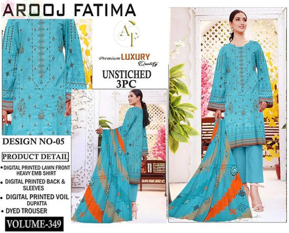 Arooj Fatima Lawn EMB 3PC – Luxury Summer Wear