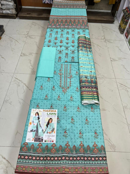 Safa Marwa Original Lawn 3-PC Embroidered Collection