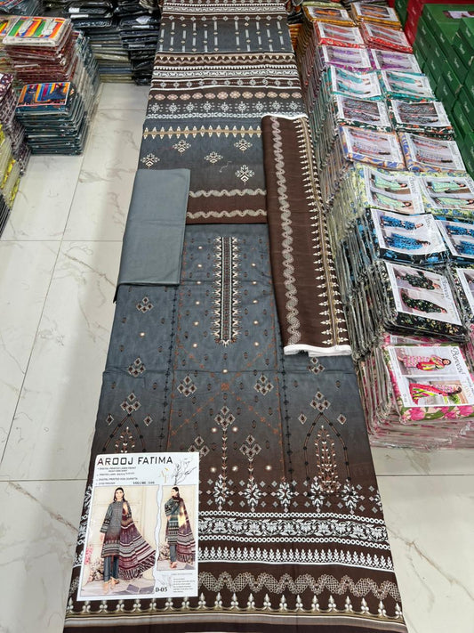 AROOJ FATIMA EMB Lawn – Original 3PC