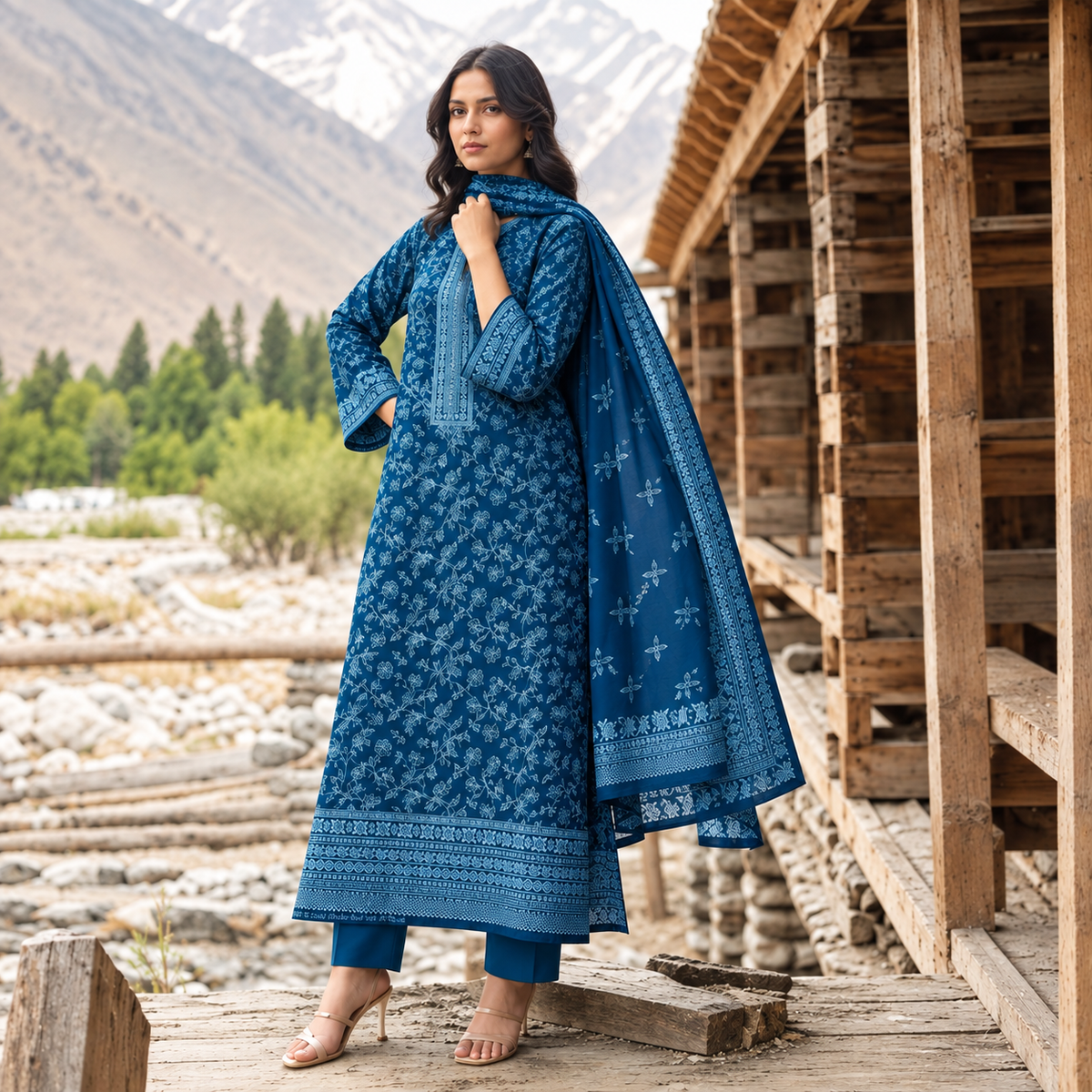 GUL-E-JAAN MARINA WOOL PRINTED 3PC