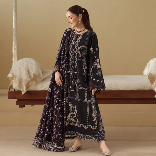 Luxury Dhanak Embroidered 3-Piece Suit