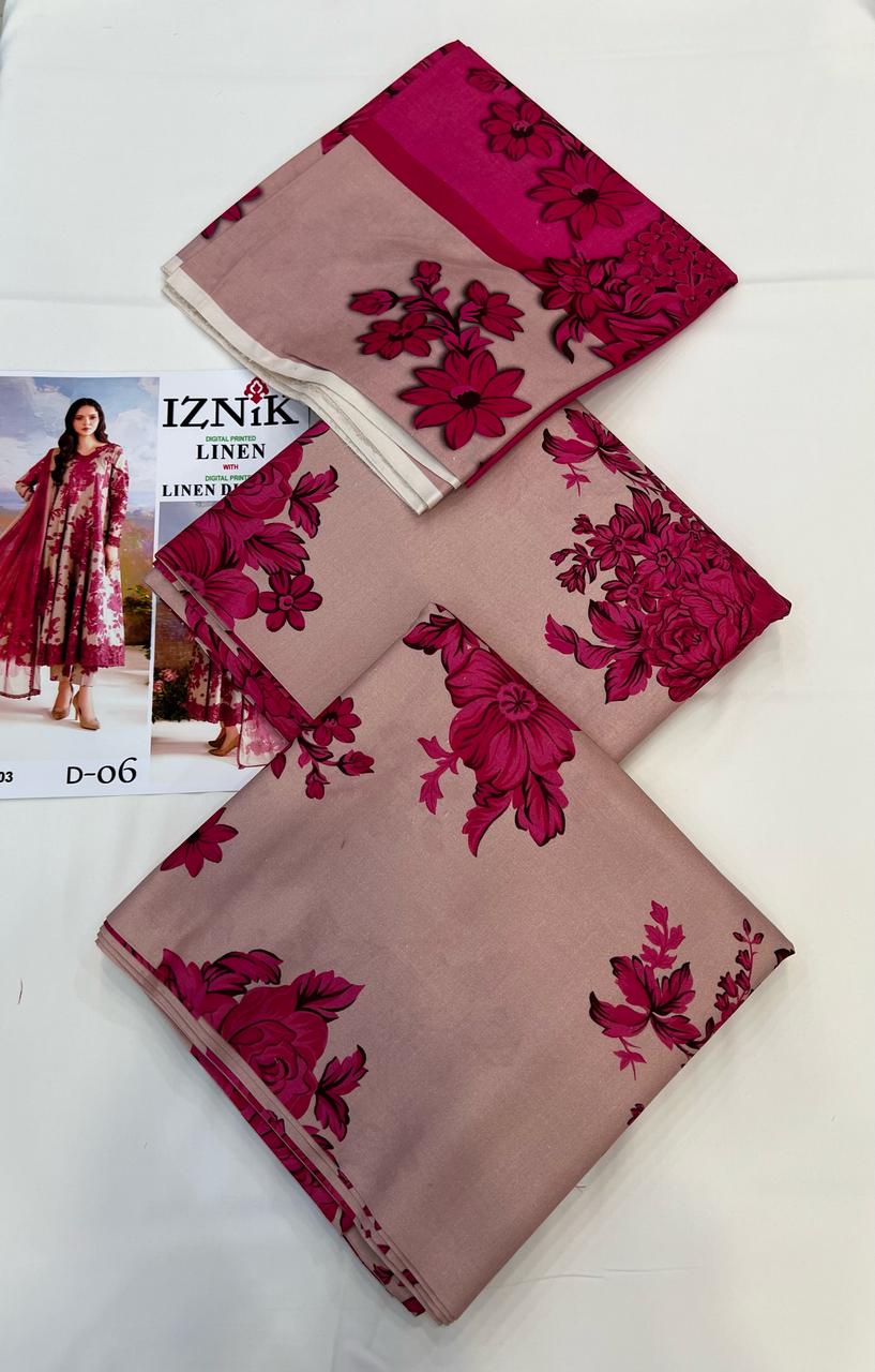 IZNIK LINEN Digital Printed 3PC