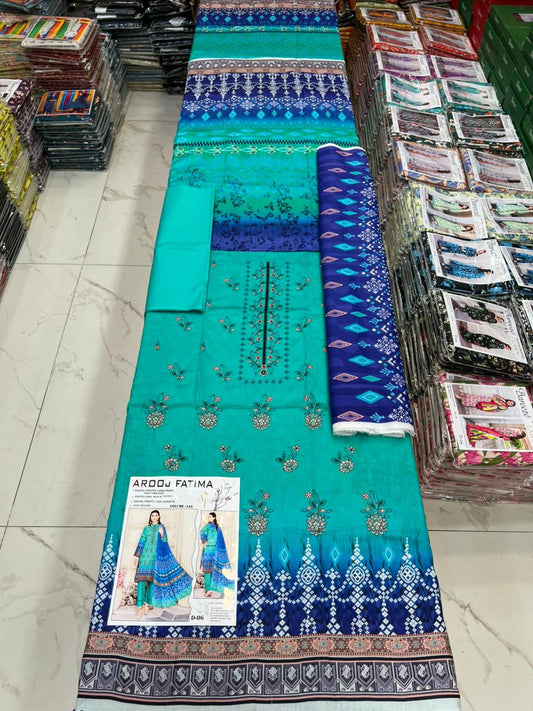AROOJ FATIMA EMB Lawn – Original 3PC