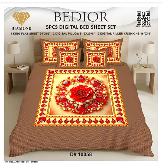BEDIOR 5PCS DIGITAL BED SHEET SET 10058