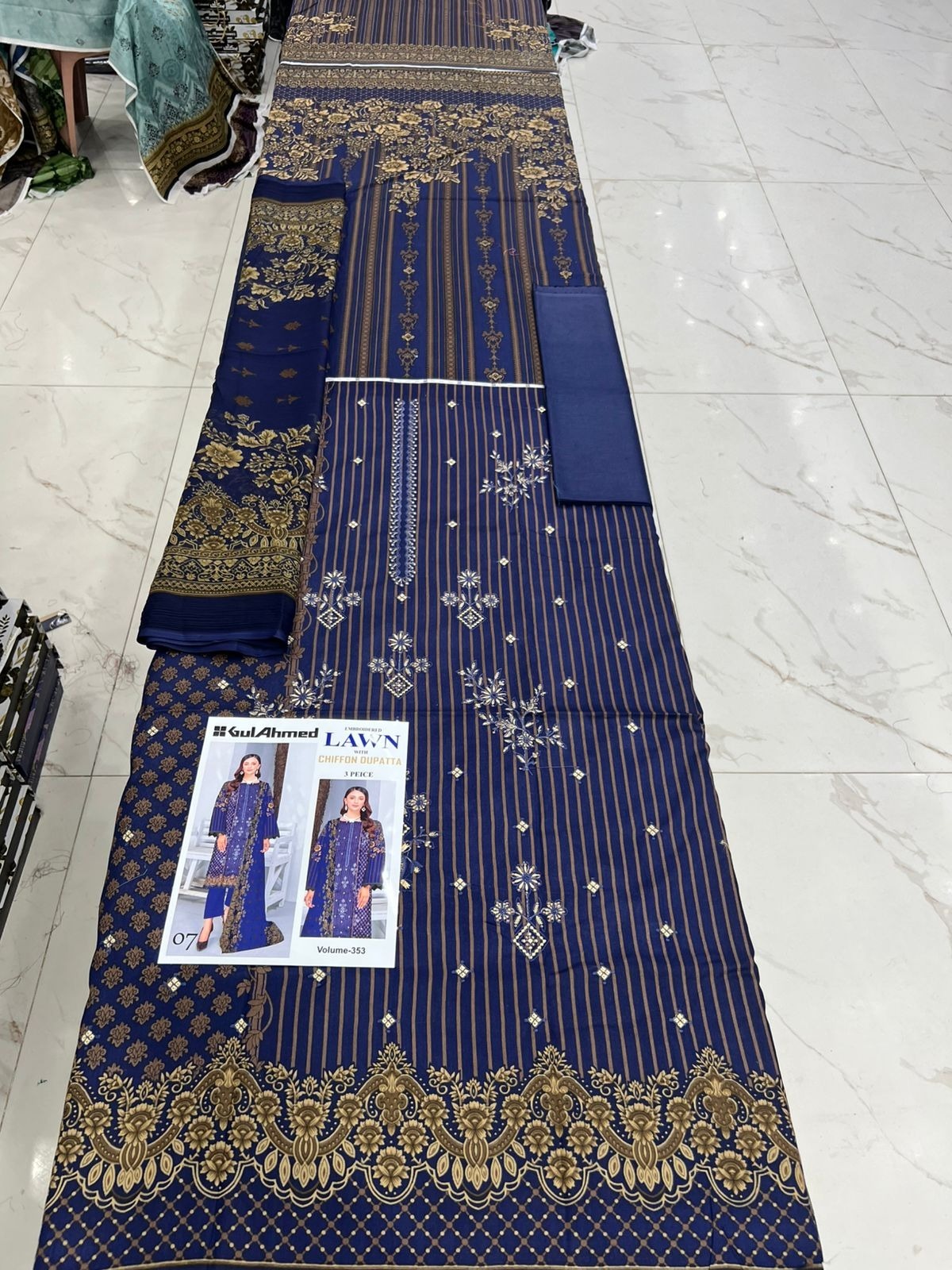 Summer Luxury Lawn – EMB Suit with Chiffon Dupatta