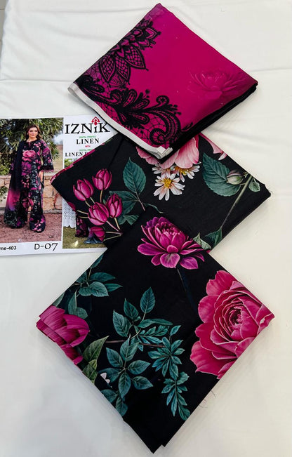 IZNIK LINEN Digital Printed 3PC