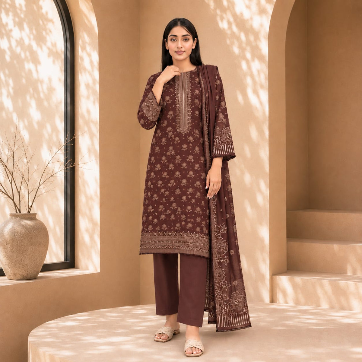 GUL-E-JAAN MARINA WOOL PRINTED 3PC