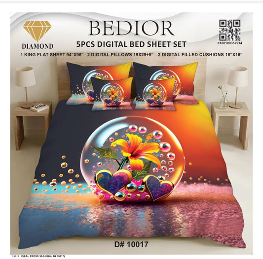BEDIOR 5PCS DIGITAL BED SHEET SET 10017