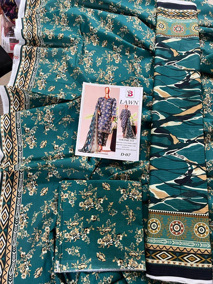 Bin Saeed Tana Dora Lawn 3Pc Suit