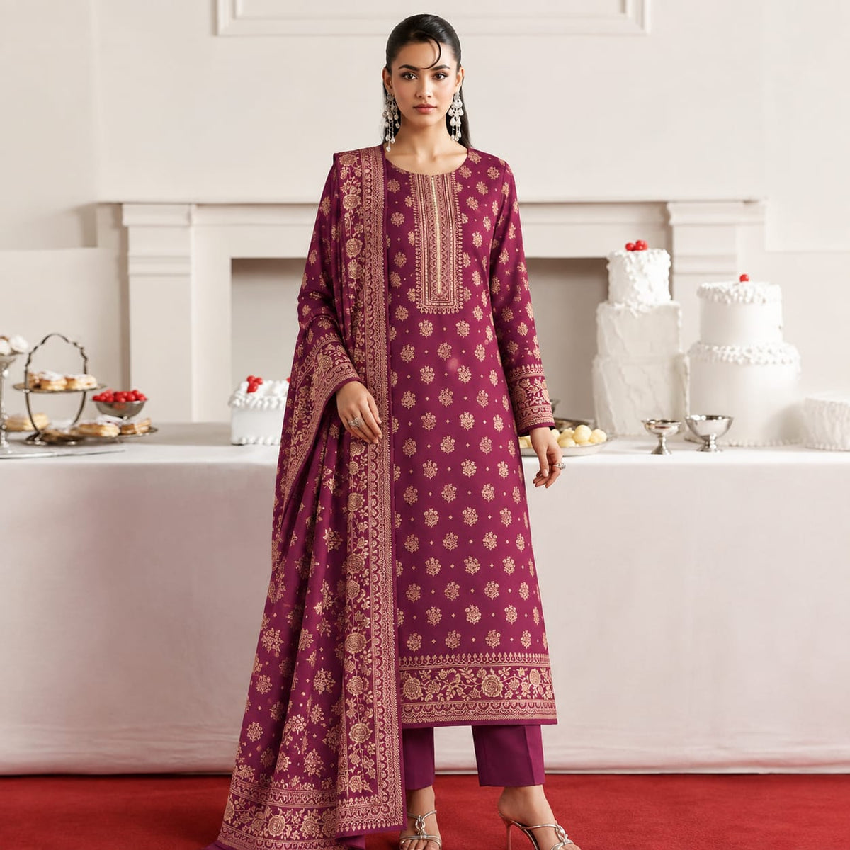 GUL-E-JAAN MARINA WOOL PRINTED 3PC