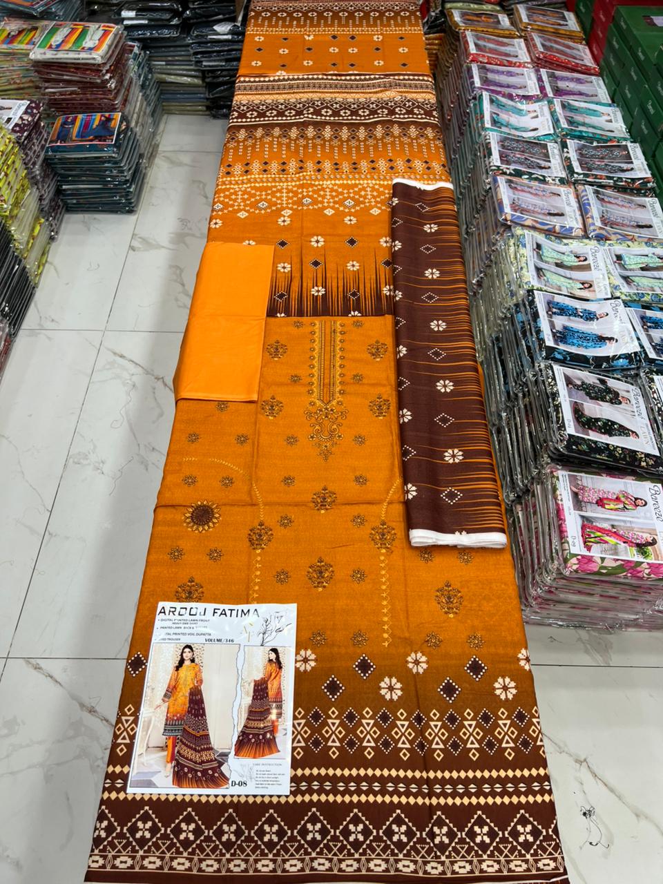 AROOJ FATIMA EMB Lawn – Original 3PC