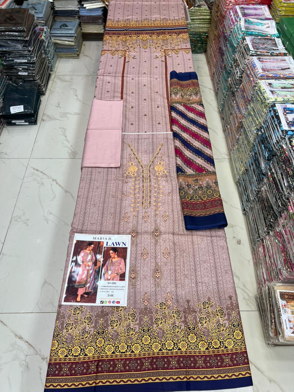 Luxury EMB Lawn 3PC with Chiffon Dupatta – Summer Edition