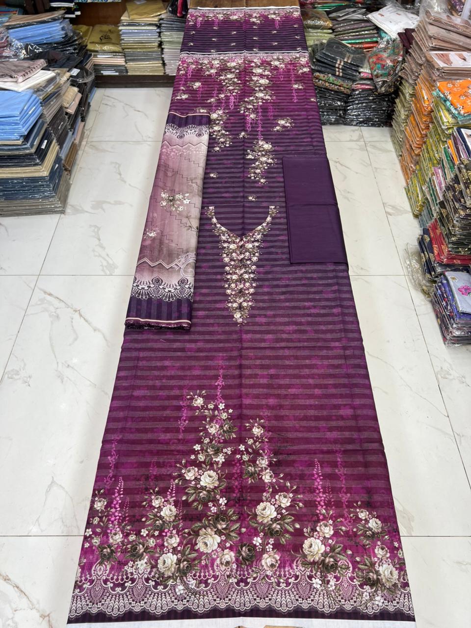 Sharjeena Lawn 3PC Set – Fancy Digital Printed Fabric
