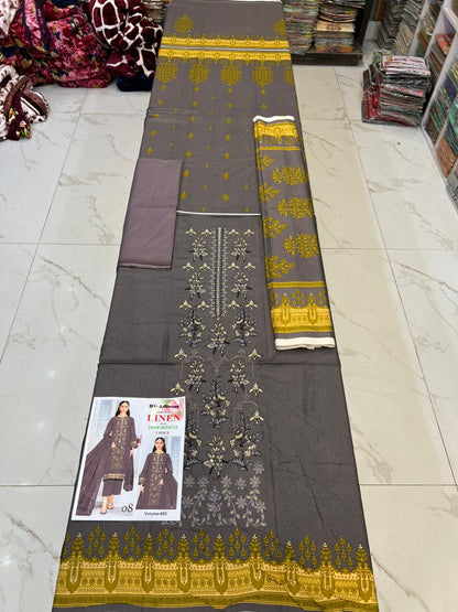 EMBROIDERED LINEN 3PC Multi Brands