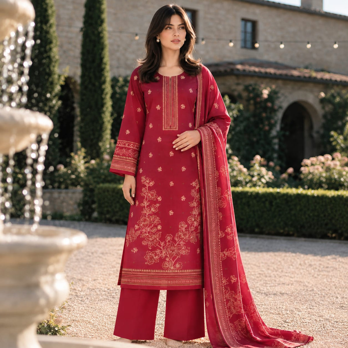 GUL-E-JAAN MARINA WOOL PRINTED 3PC