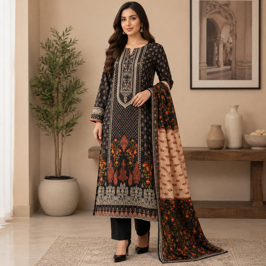 Zarqoon Lawn 3PC – Soft & Elegant Edition