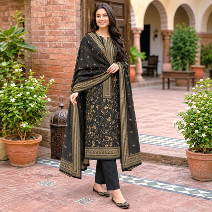 GUL-E-JAAN MARINA WOOL PRINTED 3PC