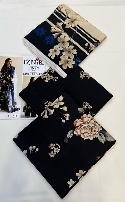 IZNIK LINEN Digital Printed 3PC