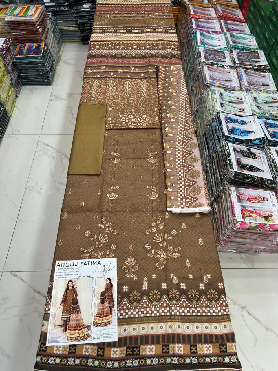 AROOJ FATIMA EMB Lawn – Original 3PC
