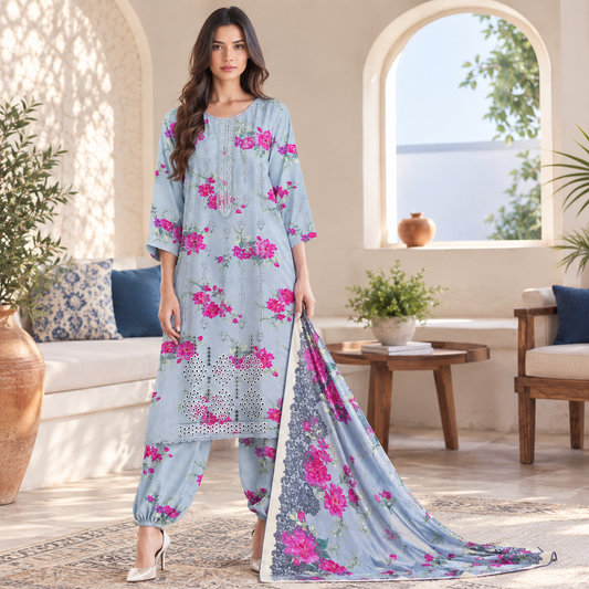 Basic Embroidered Linen collection 3PC
